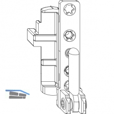 MACO Ecklager DT, 4/18 mm, links, 130 kg, silber (55093)