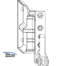 MACO Ecklager DT, 4/18 mm, links, 130 kg, silber (55093)
