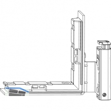 MACO Ecklagerband DT mit V, 12/18-13 mm, rechts, mit Unterlage, silber (209594)