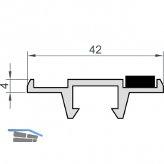 MACO HS Lauf-/Fhrungsschiene System C, oben/unten, silber, L=2500 mm (N20113)
