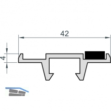 MACO HS Lauf-/Fhrungsschiene System C, oben/unten, silber, L=3500 mm (N20114)