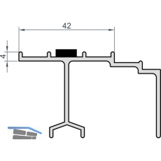 MACO HS Fhrungsschiene oben mit Blende, TS 68 mm, silber, L=5000 mm (N19915)