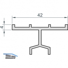 MACO HS Fhrungsschiene oben universal nieder, silber, L=6500 mm (N20916)