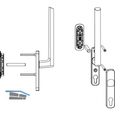 MACO HS Griffgarnitur 12, PZ innen, TS 69-78 mm, Alu silber eloxiert (103644)