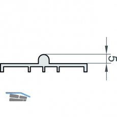 MACO HS Laufschiene unten flach, H=5 mm, silber, L=6500 mm (N20216)