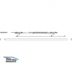 MACO PAS Gleitscheren-Set, Abdeckschiene 13 mm, silber, FFB 1251-1650 mm, rechts