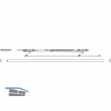MACO PAS Gleitscheren-Set, Abdeckschiene 13 mm, wei, FFB 901-1250 mm, rechts