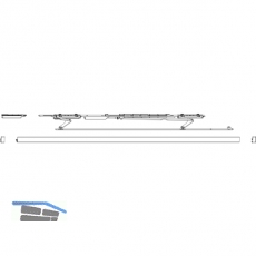 MACO PAS Gleitscheren-Set, Abdeckschiene 13 mm, silber, FFB 1651-2000 mm, links