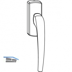 MACO SKB-Z Drehgriff fr Kupplungslasche, links, Aluminium silber eloxiert