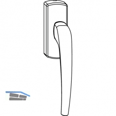 MACO SKB-Z Drehgriff fr Kupplungslasche, rechts, Aluminium wei beschichtet