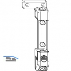 MACO Scherenlager MAMMUT 180 kg, mit 9 mm Tragezapfen, wei, links (212543)