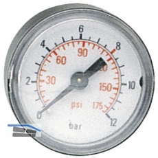 Druckluft Manometer 40 mm 0 - 10 bar mit Auengewinde hinten 1/8\&quote;