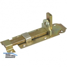 Querriegel gerade m. Schlaufe, Platte 120 x 45 mm, Stahl gelb passiviert