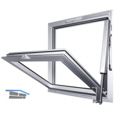 GEZE RWA 100 NT mit E250/ Hub 200 mm, silber eloxiert