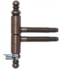 Einbohrband 2-tlg. mit Zierkopf,  16 mm, Bandh. 108,5 mm,Stahl bronze patiniert