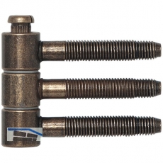 Steckband 3-tlg. f. geflzte Holztren,  16 mm, Hhe 46,7 mm, Stahl bronze pat.