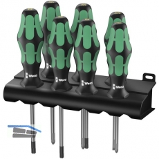 WERA Schraubendreher-Satz 335/350/367/7+Rack Schlitz/Pozidriv/Phillips/Torx7-tlg