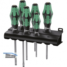 WERA Schraubendreher-Satz 334/6+Rack Schlitz/Phillips 6-teilig