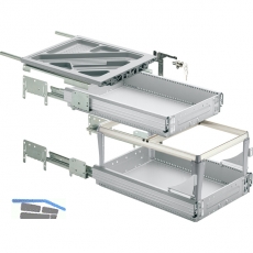 HETTICH SYSTEMA TOP 2000 Container-Set Sil Sys,Voll-/berauszug,ET 730,alu