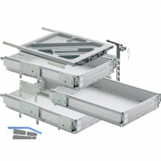 HETTICH SYSTEMA TOP 2000 Container-Set Sil Sys, Vollauszug, ET 530, alu
