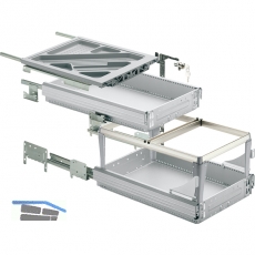 HETTICH SYSTEMA TOP 2000 Container-Set Sil Sys, Teil-/berauszug, ET 530, alu