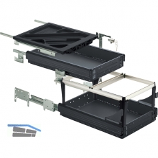 HETTICH SYSTEMA TOP 2000 Container-Set Sil Sys, Teil-/berauszug, ET 730,schw.