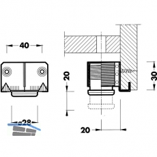 Hhenversteller zum Einschlagen 300, 28, Tragkr.100KG, FE blank/KS schwarz