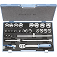 GEDORE Steckschlssel-Satz 19 VMU-10 1/2\&quote;vierkant mit Umschaltknarre 28-teilig