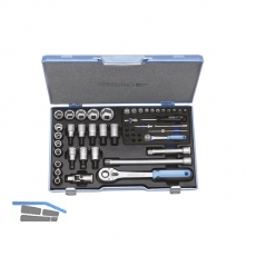 GEDORE Steckschlssel-Satz 19V20U-10 1/4\&quote;+1/2\&quote;vierkant mit Umschaltknarre 50-tlg