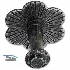 Stiegengriffsttze z. klemmen, Ros.  80mm,Wandab.60 mm,verzinkt geschwrzt pat.