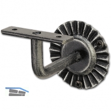 Stiegengriffsttze m. Winkel, Ros.  80mm, Wandab. 50mm,verzinkt geschwrzt pat.