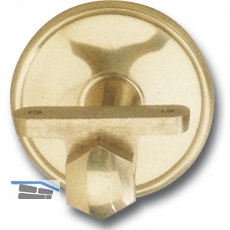 Stiegengriffsttze m. Winkel, Ros.  70 mm, Wandab. 65 mm, Messing poliert