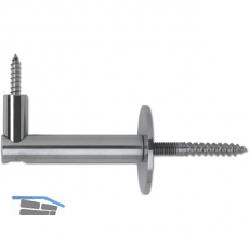 Stiegengriffsttze, Rosetten  50 mm, Wandabstand 75 mm, Edelstahl matt