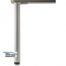 Tischfu Aluminia  50 mm, Lnge 690 mm, Aluminium silber gerillt
