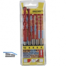 ALPEN HM-Universalbohrer Satz Profi-Multicut 1/4\&quote;Sechskantschaft 4-10 mm 5-tlg