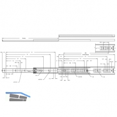 ACCURIDE 3832DO Kugelkfigfhrung - Vollauszug, L 300 mm Stahl chromatiert