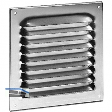 Wetterschutzgitter mit Fliegenschutz, 200 x 200 mm, Aluminium natur eloxiert