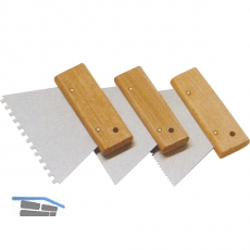 SCHULLER Zahnspachtel mit Holzgriffleiste Breite 180 mm Trapezzahnung 2,3 mm