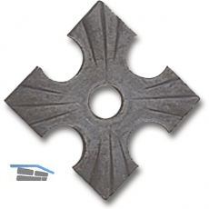 Zierrosette (Pfettenscheibe) 70x70x4mm, Bohr- 17 mm, Stahl schwarz pulverbesch.
