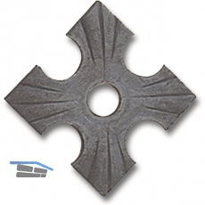 Zierrosette (Pfettenscheibe) 70x70x4mm, Bohr- 13 mm, Stahl schwarz pulverbesch.