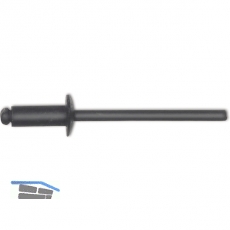 ISO15977 Blindniete Flachrundkopf 4.0x10 Aluminium mit Stahldorn RAL9005 schwarz