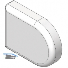 BLUM CLIP topTopfabdeckung - Glastrscharnier D-Form, Kunststoff matt verni.