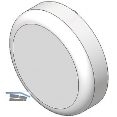BLUM CLIP top Topfabdeckung - Glastrscharnier rund, Kunststoff schwarz