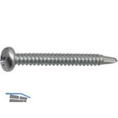 SECOTEC Bohrschraube Linsenkopf DIN7504M 4,8X19 verzinkt-blau KP-100