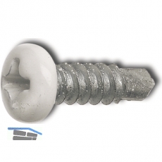 DIN7504M 3.5x9.5 Phillips-KS Kopf RAL9010 wei beschichtet ~ISO15481