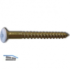 DIN7995 3.0x30 Pozidriv 1 Messing Kopf RAL 9016 wei beschichtet Holzschraube