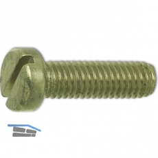 ~ISO1207 M 4x 8 Messing blank Zylinderschraube mit Schlitz (DIN 84A)
