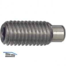 ISO4028 M 8x 12 Edelstahl A2 Gewindestift mit Zapfen Innensechskant (DIN 915)