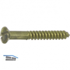 DIN 95 3.5 x 25 Messing blank Holzschraube Linsensenkkopf mit Schlitz