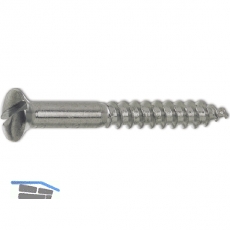 DIN 95 3.5 x 20 Messing verchromt Holzschraube Linsensenkkopf mit Schlitz